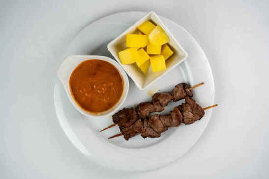 2. LAMM-SATE in green chilli Sauce